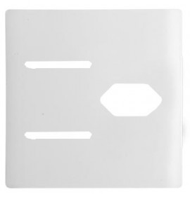 Placa para 2 Teclas + 2 Tomadas 4x4 - Novara Branco Brilhante 